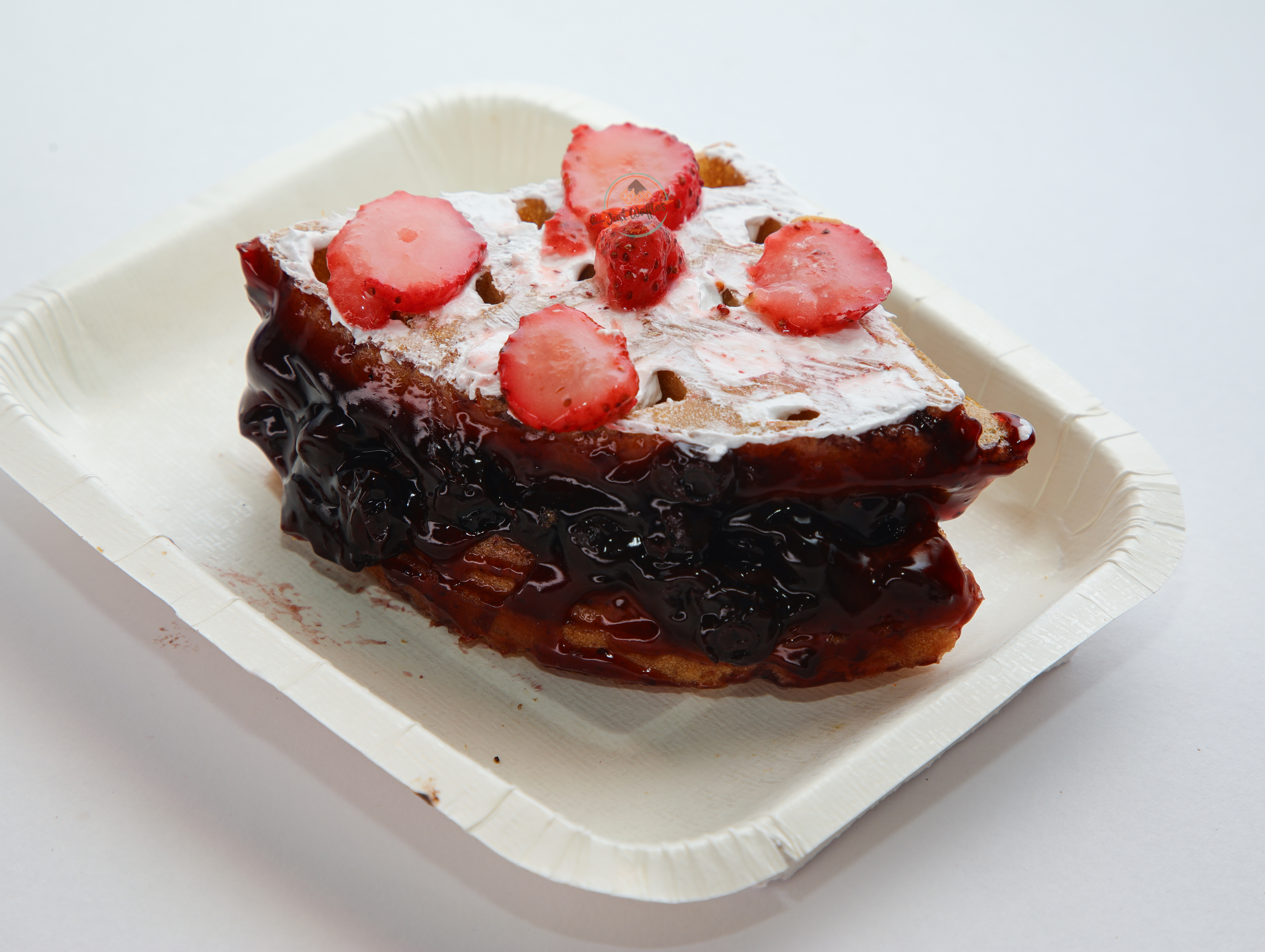 Fresh Strawberry Layered Waffle Sandwich