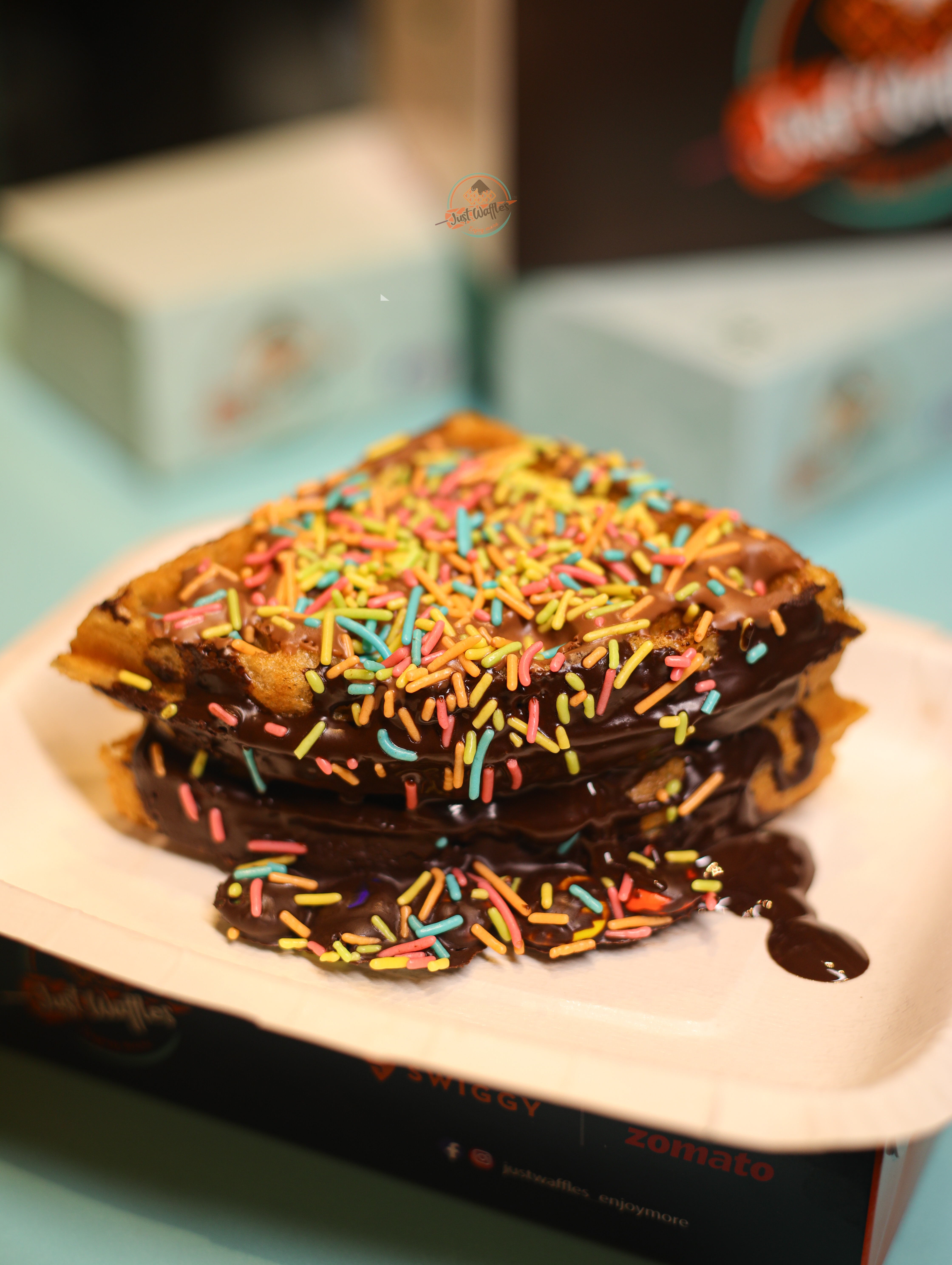 Decadent Chocolate Sprinkle Waffle Sandwich